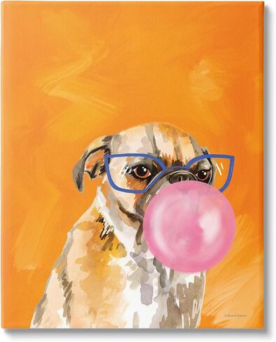 Dustell Industries Orange Dog with Bubblegum Canvas Wall Art Design by Rachel Nieman in Saudi Arabia