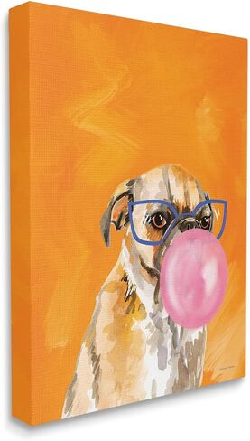 Dustell Industries Orange Dog with Bubblegum Canvas Wall Art Design by Rachel Nieman in Saudi Arabia