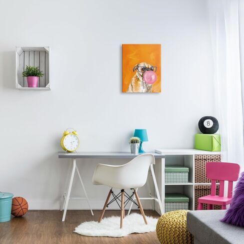 Dustell Industries Orange Dog with Bubblegum Canvas Wall Art Design by Rachel Nieman in Saudi Arabia