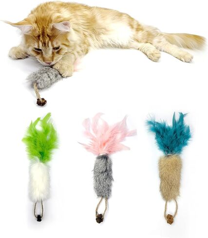 3 حزمة ألعاب Catnip Catnip مع الريش - ألعاب CART CARROT التفاعلية مع ثمار المرارات للقطط الداخلية والقطط in Saudi Arabia