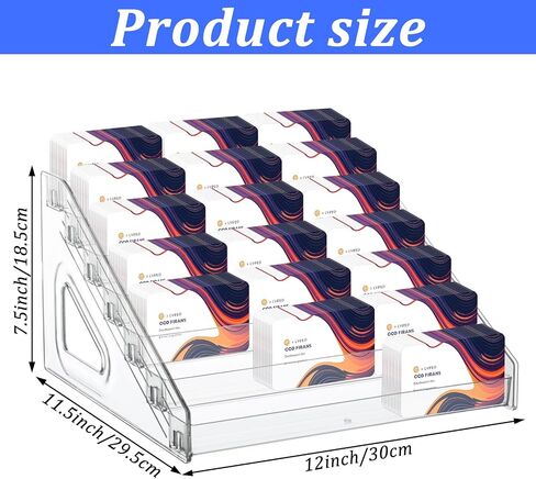 7 Tiers Acrylic Business Card Holder for Desk 21 Slots Acrylic Card Holder Display Premium Cards Stand for Workspace Multiple-Clear Plastic Display Holder for Office Men and Women in Saudi Arabia