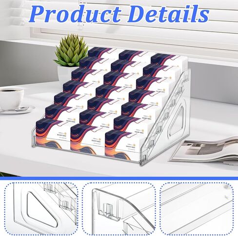 7 Tiers Acrylic Business Card Holder for Desk 21 Slots Acrylic Card Holder Display Premium Cards Stand for Workspace Multiple-Clear Plastic Display Holder for Office Men and Women in Saudi Arabia