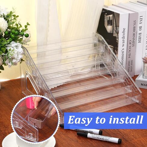 7 Tiers Acrylic Business Card Holder for Desk 21 Slots Acrylic Card Holder Display Premium Cards Stand for Workspace Multiple-Clear Plastic Display Holder for Office Men and Women in Saudi Arabia