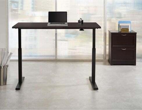 Realspace® Magellan 60"W Pneumatic Height-Adjustable Standing Desk, Espresso in Saudi Arabia