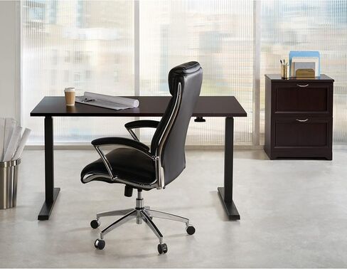 Realspace® Magellan 60"W Pneumatic Height-Adjustable Standing Desk, Espresso in Saudi Arabia