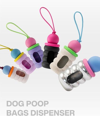 Dog Poop Bags with Dispenser, Leak Proof and Extra Thick Pet Waste Bags for Walking Dog and Cats Litter, 1 Bag Holder and 105 Bags (Purple) in Kuwait