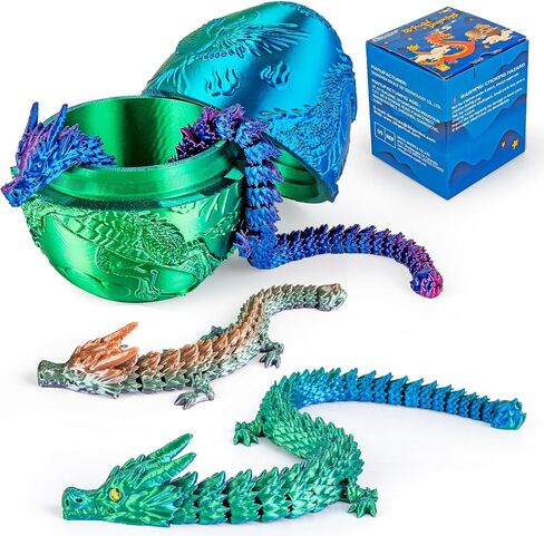 3.94inch Tragons Tragons Egg Egg Egg Beag Barge مع 3 تنانين داخل ألعاب Dragon المطبوعة ثلاثية الأبعاد للأطفال والكبار. in Kuwait