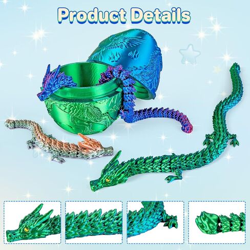 3.94inch Tragons Tragons Egg Egg Egg Beag Barge مع 3 تنانين داخل ألعاب Dragon المطبوعة ثلاثية الأبعاد للأطفال والكبار. in Kuwait