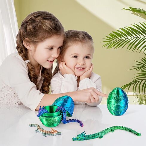 3.94inch Tragons Tragons Egg Egg Egg Beag Barge مع 3 تنانين داخل ألعاب Dragon المطبوعة ثلاثية الأبعاد للأطفال والكبار. in Kuwait
