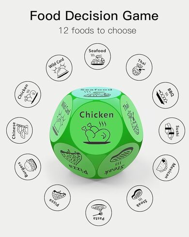 أشياء مضحكة لتخزين عيد الميلاد للرجال للنساء البالغين ، كبيرة كبيرة محفورة الغذاء النرد ، تاريخ يوم ألعاب ليلية هدايا له لها ، هدايا عيد ميلاد زفاف (أصفر) in Kuwait