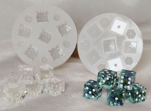 Square Dice Mold - Standard Size - 16mm - Sharp Edge - Six 6-sided Playing Dice - Pips - Dice Mold for Board Games in Saudi Arabia