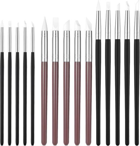 15 PCS Silicone Press Brush Tip Frage Silicone Frushes for Resin Clay Sculpting Tools 5 Shapes Paint Paint Paint Artible Frash Frants Frants for Resin in Saudi Arabia