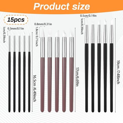 15 PCS Silicone Press Brush Tip Frage Silicone Frushes for Resin Clay Sculpting Tools 5 Shapes Paint Paint Paint Artible Frash Frants Frants for Resin in Saudi Arabia