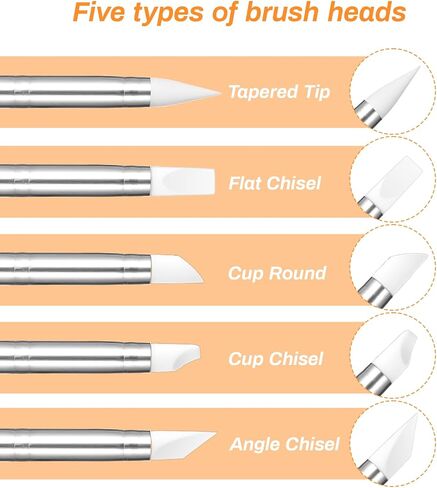 15 PCS Silicone Press Brush Tip Frage Silicone Frushes for Resin Clay Sculpting Tools 5 Shapes Paint Paint Paint Artible Frash Frants Frants for Resin in Saudi Arabia
