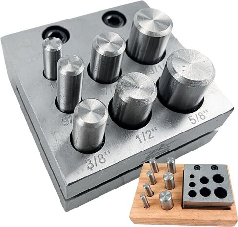 BENCH WIZARD Disc Cutter With 7 Punch | Sizes Include 1/4", 5/16", 3/8", 7/16", 1/2", 9/16" and 5/8" | Great For Jewelry Making & Metalworking in Kuwait