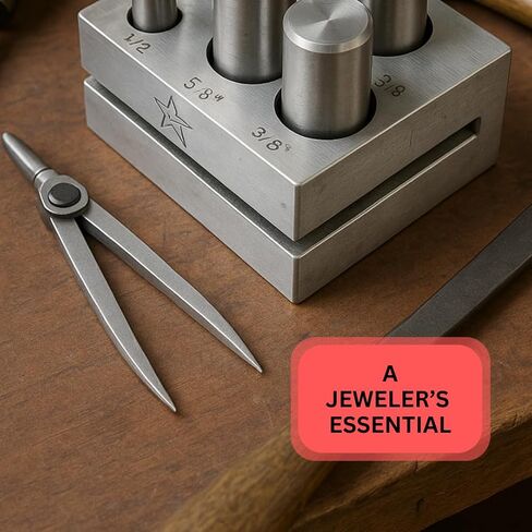 BENCH WIZARD Disc Cutter With 7 Punch | Sizes Include 1/4", 5/16", 3/8", 7/16", 1/2", 9/16" and 5/8" | Great For Jewelry Making & Metalworking in Kuwait