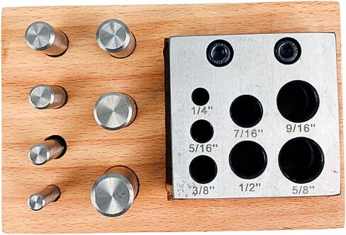 BENCH WIZARD Disc Cutter With 7 Punch | Sizes Include 1/4", 5/16", 3/8", 7/16", 1/2", 9/16" and 5/8" | Great For Jewelry Making & Metalworking in Kuwait