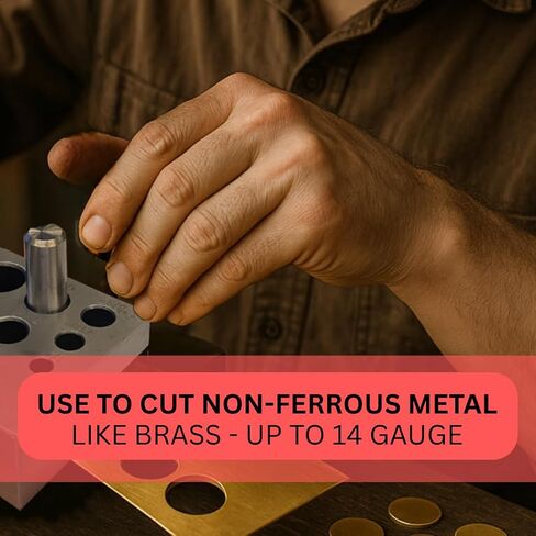 BENCH WIZARD Disc Cutter With 7 Punch | Sizes Include 1/4", 5/16", 3/8", 7/16", 1/2", 9/16" and 5/8" | Great For Jewelry Making & Metalworking in Kuwait