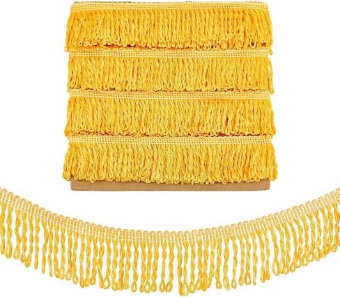 PH PandaHall 13.12 Yards Tassel Trim Sewing Fringe Trim 2-3/8 inch Tassel Ribbon Gold Fringe Trim Fringes for Clothing Dress Curtain Lampshade Costume Home Decor DIY Crafts, Christmas Gold in Saudi Arabia