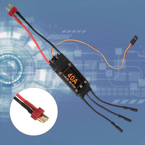40A وحدة تحكم سرعة ESC بدون فرش للطائرات RC DRON FPV ، طائرة هليكوبتر عالي الأداء متوافقة مع بطاريات LIPO (أسود) in Kuwait