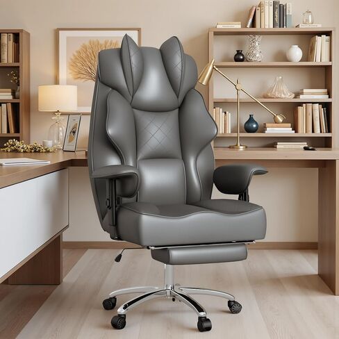 Homall Big and Tall Massage Office Chair,Reclining High Back Ergonomic Home Office Desk Chair with Adjustable Padded Armrest and Foot Rest (Mesh, Black) in Kuwait