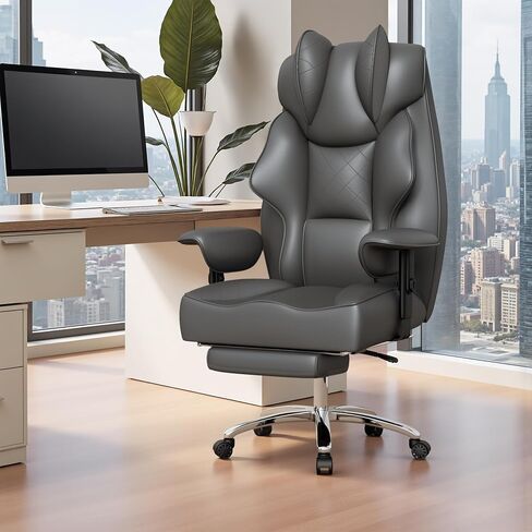 Homall Big and Tall Massage Office Chair,Reclining High Back Ergonomic Home Office Desk Chair with Adjustable Padded Armrest and Foot Rest (Mesh, Black) in Kuwait