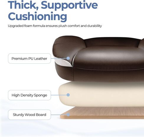 High-Back Ergonomic Office Chair with Lumbar Support, Heavy Duty Executive Desk Chair for Home Office, Brown in Kuwait