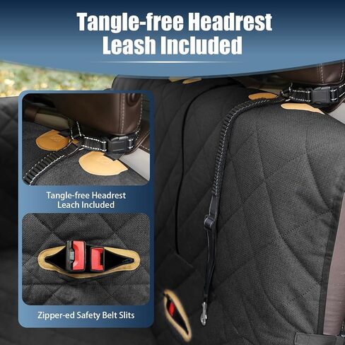 Large Back Seat Extender for Dogs, Paw-Proof & Waterproof Pet Seat Cover with Door Protection for Full-Size Crewcab Trucks, Dog Hammock Reinforced with Glass-Fiber Rods in Kuwait
