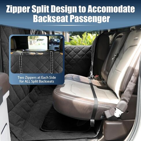 Large Back Seat Extender for Dogs, Paw-Proof & Waterproof Pet Seat Cover with Door Protection for Full-Size Crewcab Trucks, Dog Hammock Reinforced with Glass-Fiber Rods in Kuwait