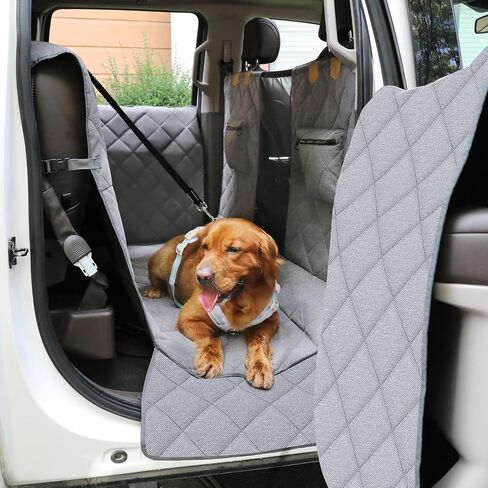 Large Back Seat Extender for Dogs, Paw-Proof & Waterproof Pet Seat Cover with Door Protection for Full-Size Crewcab Trucks, Dog Hammock Reinforced with Glass-Fiber Rods in Kuwait