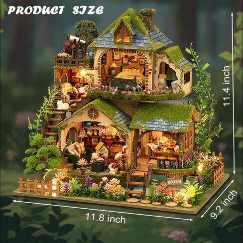 DIY Miniature Dollhouse Kit ، Mini House Making Kit with Furnitures ، Tiny House Kit للبناء للبالغين ، هدية Hobby Craft ليوم الآباء ، غابات المغامرة in Kuwait