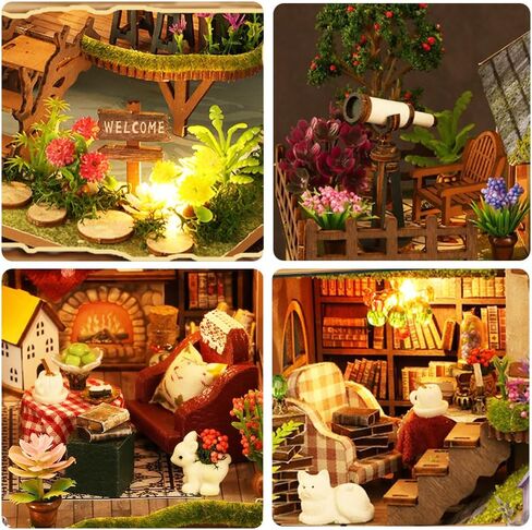 DIY Miniature Dollhouse Kit ، Mini House Making Kit with Furnitures ، Tiny House Kit للبناء للبالغين ، هدية Hobby Craft ليوم الآباء ، غابات المغامرة in Kuwait