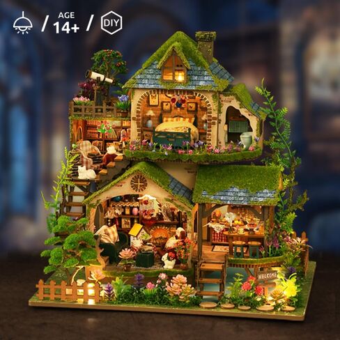 DIY Miniature Dollhouse Kit ، Mini House Making Kit with Furnitures ، Tiny House Kit للبناء للبالغين ، هدية Hobby Craft ليوم الآباء ، غابات المغامرة in Kuwait