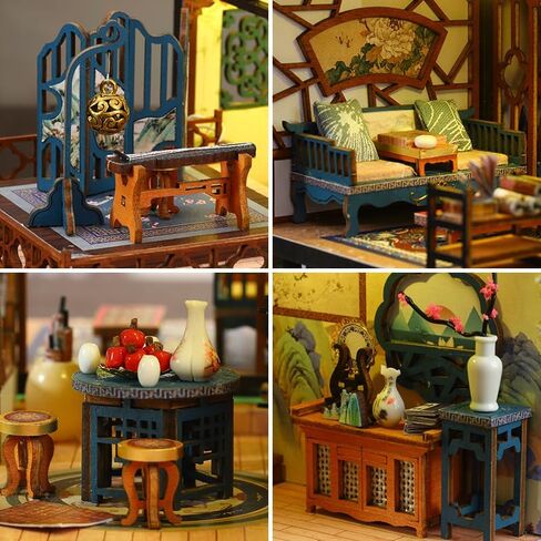 DIY Miniature Dollhouse Kit ، Mini House Making Kit with Furnitures ، Tiny House Kit للبناء للبالغين ، هدية Hobby Craft ليوم الآباء ، غابات المغامرة in Kuwait