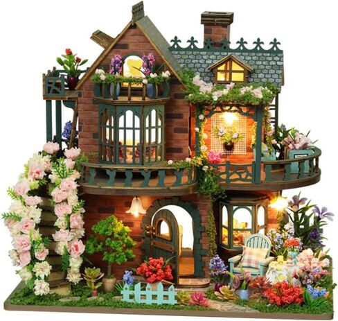 DIY Miniature Dollhouse Kit ، Mini House Making Kit with Furnitures ، Tiny House Kit للبناء للبالغين ، هدية Hobby Craft ليوم الآباء ، غابات المغامرة in Kuwait