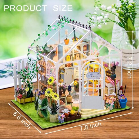DIY Miniature Dollhouse Kit ، Mini House Making Kit with Furnitures ، Tiny House Kit للبناء للبالغين ، هدية Hobby Craft ليوم عيد الميلاد ، متجر الزهور in Kuwait
