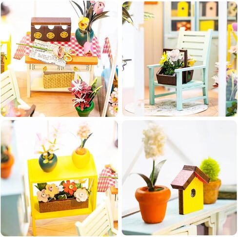 DIY Miniature Dollhouse Kit ، Mini House Making Kit with Furnitures ، Tiny House Kit للبناء للبالغين ، هدية Hobby Craft ليوم عيد الميلاد ، متجر الزهور in Kuwait
