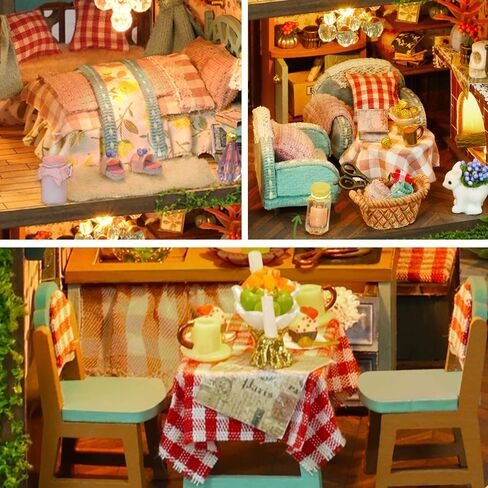 DIY Miniature Dollhouse Kit ، Mini House Making Kit with Furnitures ، Tiny House Kit للبناء للبالغين ، هدية Hobby Craft ليوم الآباء ، غابات المغامرة in Kuwait