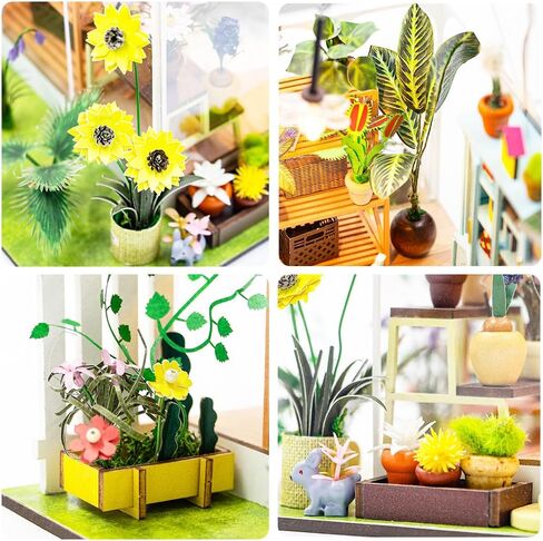 DIY Miniature Dollhouse Kit ، Mini House Making Kit with Furnitures ، Tiny House Kit للبناء للبالغين ، هدية Hobby Craft ليوم عيد الميلاد ، متجر الزهور in Kuwait
