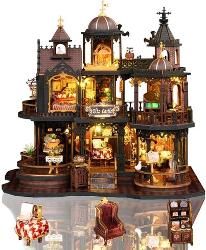 DIY Miniature Dollhouse Kit ، Mini House Making Kit with Furnitures ، Tiny House Kit للبناء للبالغين ، هدية Hobby Craft ليوم عيد الميلاد ، متجر الزهور in Kuwait