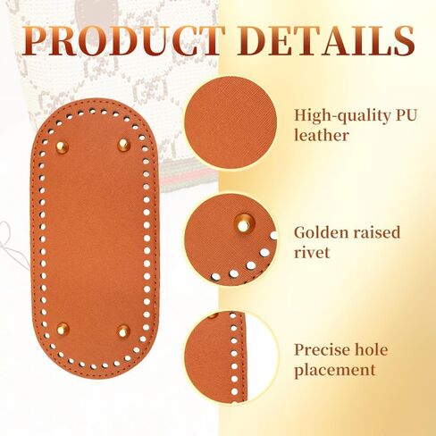 Adboros 6+12 PCS قواعد أكياس للكروشيه مع مقابض محفظة مضفر لصنع الأكياس ، و 3 أجهزة كمبيوتريف خطافات الكروشيه ، و 6 ألوان محفظة جلدية للكروشيه ، و 12 بوصة بوحبة جلدية بوال in Saudi Arabia