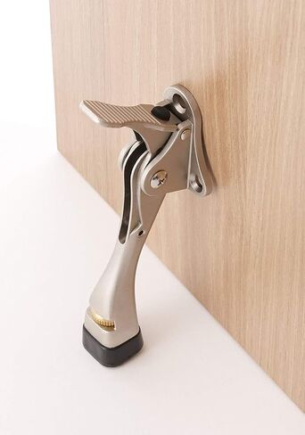 Door Stopper 4 Packs - 4 Inch Kickdown Door Stoppers for Bottom of Door, Adjustable Height One Touch Metal Heavy Duty Door Stop with Rubber Tip, Door Holder, Door Stops, Easy to Install in Saudi Arabia