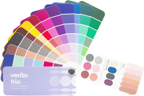 متعددة اللغات Cool Summer Palette Color مروحة من الاستوديو Immagine ، دليل الألوان المخصصة لتوفير التكاليف ، والتسوق الذكي ، والزي وخطط خزانة ؛ فيرانو فريو/فيراو فريو in Kuwait