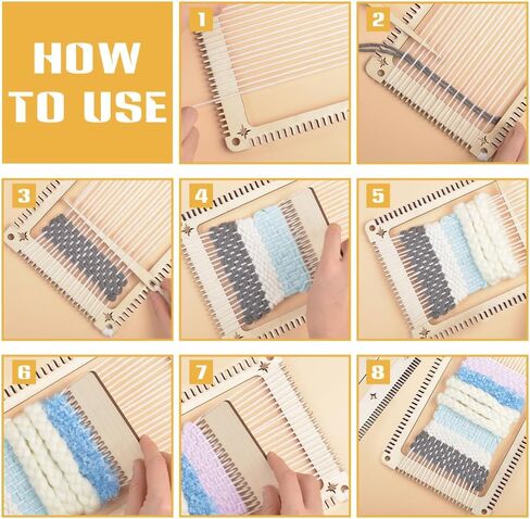 NBeads 5 PCS نمسة طقم الأفق ، مستطيل النسيج طقم الأفق مع النسيج المشط وأدوات النسيج النسيج الخشبية متعددة النسيج ليل للمبتدئين وعشاق النسيج in Saudi Arabia