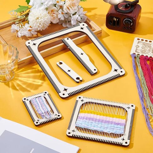 NBeads 5 PCS نمسة طقم الأفق ، مستطيل النسيج طقم الأفق مع النسيج المشط وأدوات النسيج النسيج الخشبية متعددة النسيج ليل للمبتدئين وعشاق النسيج in Saudi Arabia