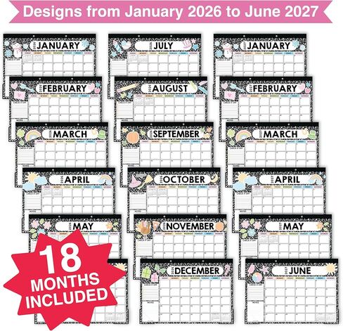 Hadley Designs التقويم المكتبي الكبير 2026-2027-تقويمات مكتب المعلمين الشهرية 2026-2027 تقويم سطح المكتب 2026 ، 18 شهرًا 2026 تقويمات سطح المكتب ، يجب أن يكون معلم تكوين الدفتور الفصول الدفترية. in Saudi Arabia