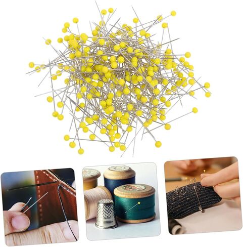 Artibetter 250pcs دبابيس الخياطة: دبابيس خياطة حرفة DIY مع رأس الكرة الزجاجية - إبرة طويلة مستقيمة لتطريز خياطة اللحف وتحديد المواقع in Saudi Arabia
