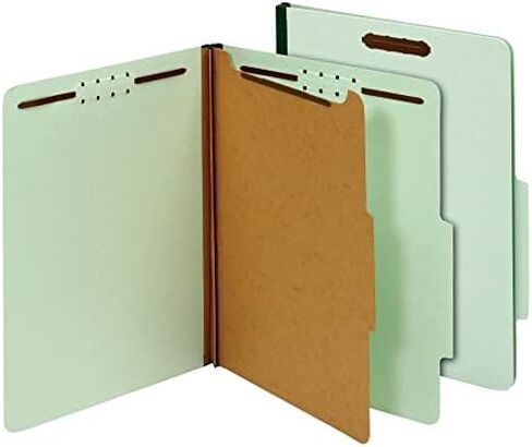 Office Depot 100% Recycled Classification Folders, 1 Divider, 1 3/4in Expansion, Letter Size, Light Green, 10 pk, OD23776R in Saudi Arabia
