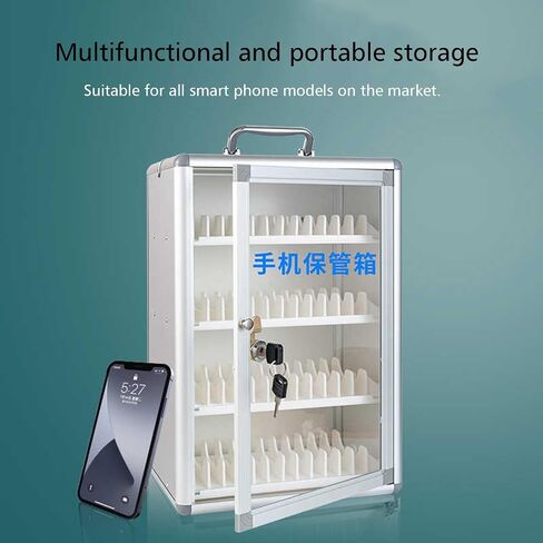 Mobile Phone Storage Locker，48-72 Slots，Company Conference Mobile Phone Storage Cabinet，with Universal Wheels, can be Mounted on The Wall, and is Lockable (72SLOTS) in Saudi Arabia