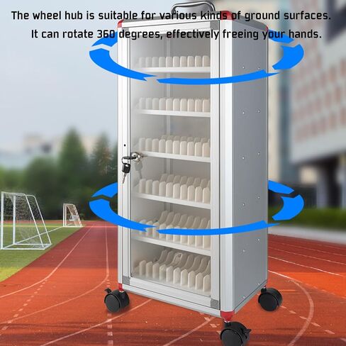 Mobile Phone Storage Locker，48-72 Slots，Company Conference Mobile Phone Storage Cabinet，with Universal Wheels, can be Mounted on The Wall, and is Lockable (72SLOTS) in Saudi Arabia